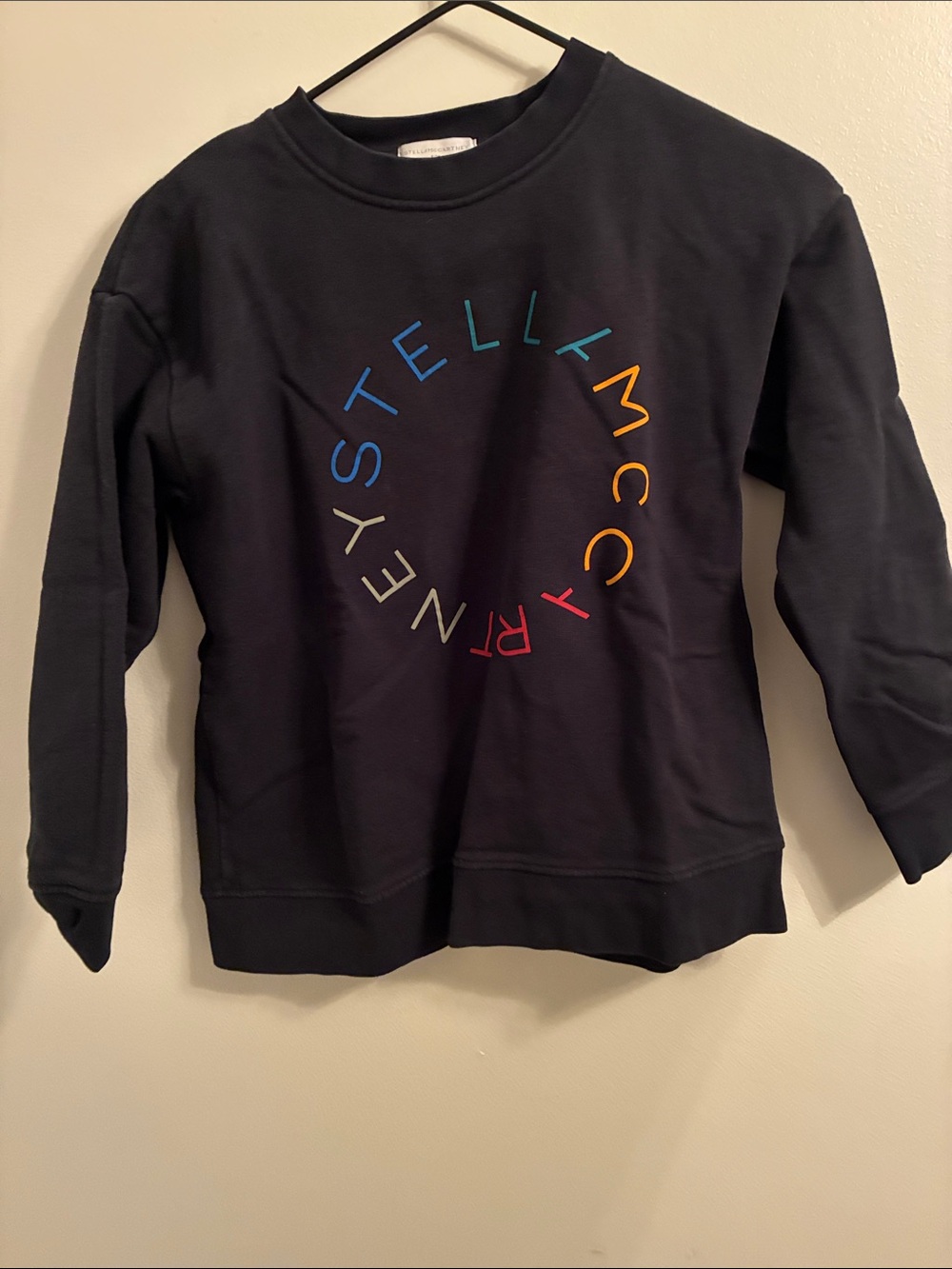 Stella McCartney Black Crewneck Sweatshirt with Multicolor Circle Logo